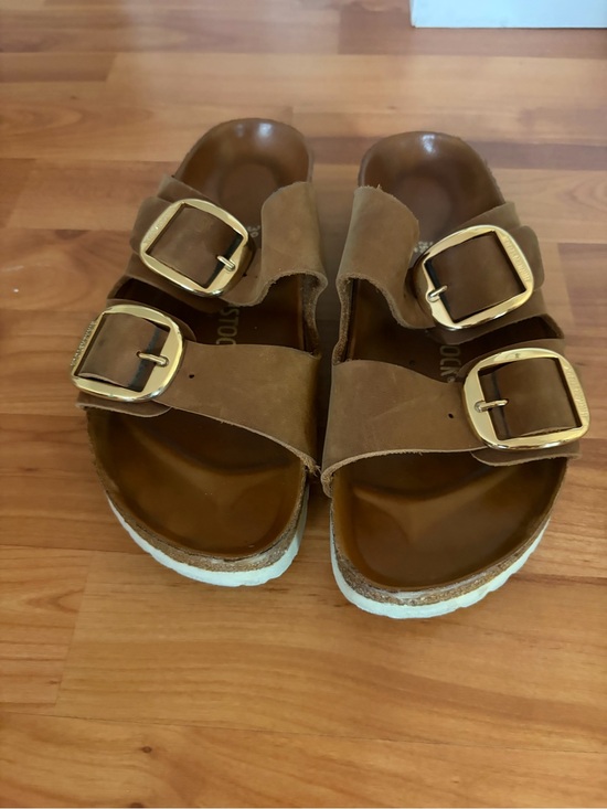 Birkenstock Shoes - Birkenstock Women’s double strap Leather Slide Sandals